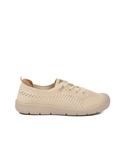 Voyager Bej Anorak Örme Anatomik Kadın Casual Ayakkabı B667 Z