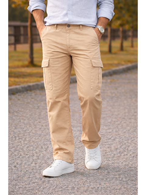 Comstar Erkek Premium Comfort Taş Kargo Baggy Pantolon