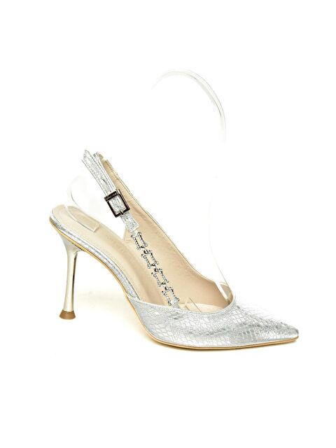 Fox Shoes U8200996 Gümüş Kadın Topuklu Ayakkabı - S000356353-18105