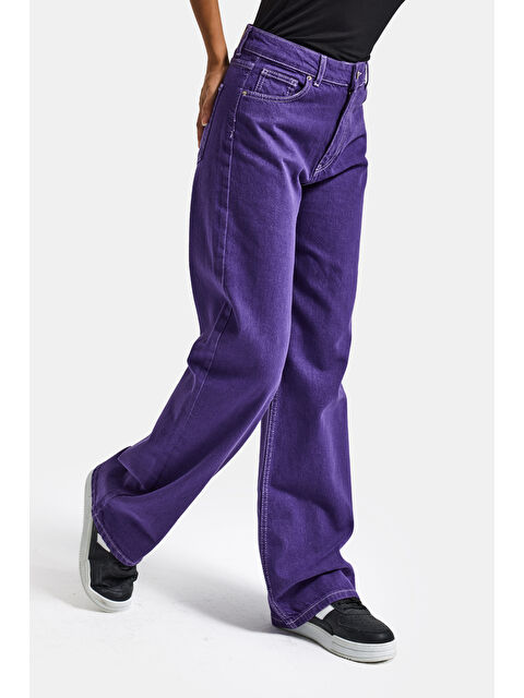 It's Basic Kadın Mor Renk Doris 1s6-111 Straight Fit Yüksek Bel Özel Renk Denim Jean - S000505391-20042