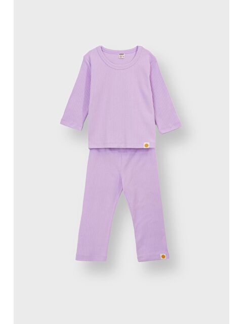 ZUZUNGA Basic Fitilli İnterlok Kumaş %100 Pamuk 1-5 Yaş Beyaz Bebek Pijama Takımı - S000526268-17878