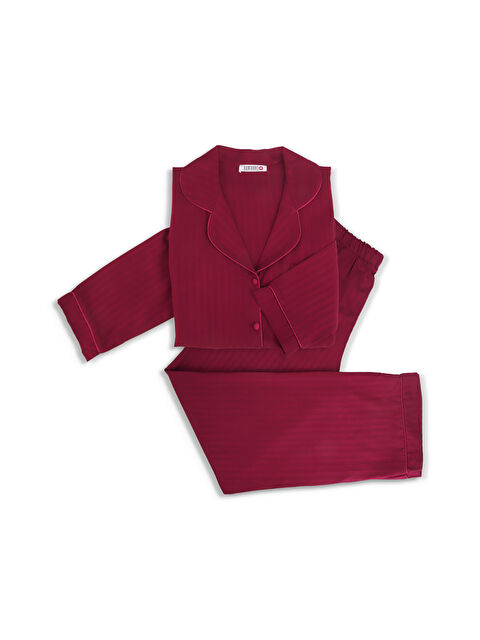 Dominant %100 Dokuma Viskon Düğmeli Uzun Kol Pijama Takımı - S000440263-19951