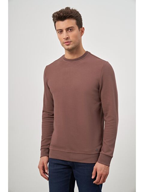 İMZA Toprak Örme Bisiklet Yaka Pamuklu Casual Slim Fit Dar Kesim Sweatshirt 1013245150 - S000352315-14742
