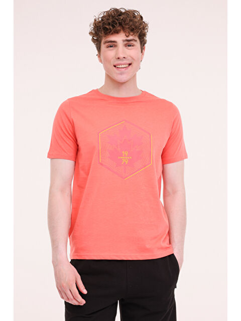 Lumberjack ML WOOD 11URB43-067 5PR Nar Çiçeği Erkek Kısa Kol T-Shirt - S000426984-20045