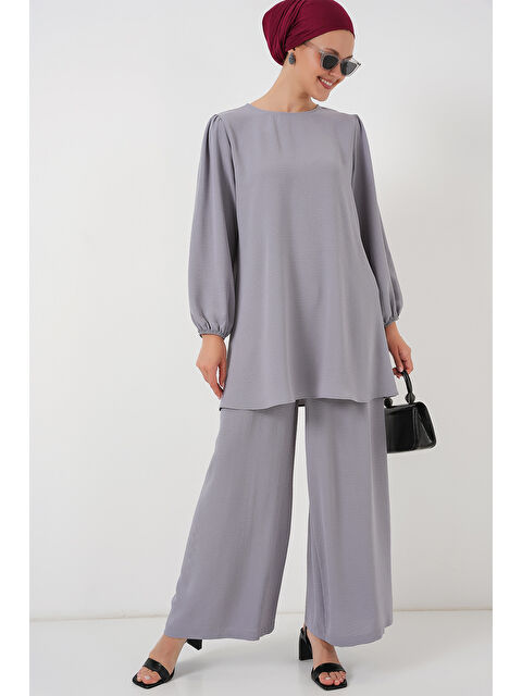 Bigdart Ayrobin Tunik Pantolon Alt Üst Takım 6712 - Gri