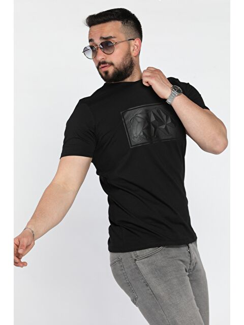 Mishar İtalia Erkek Bisiklet Yaka Baskılı Tişört - S000399700-19351