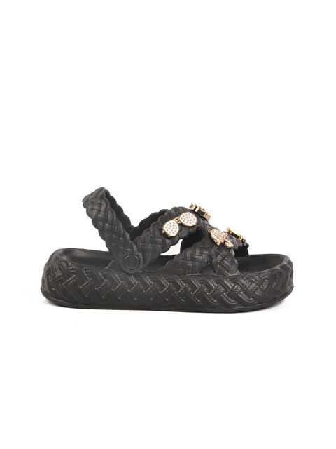 Ayakmod Siyah Eva Hafif Esnek Kadın Plaj Sandaleti 804 Z - S000388896-19351