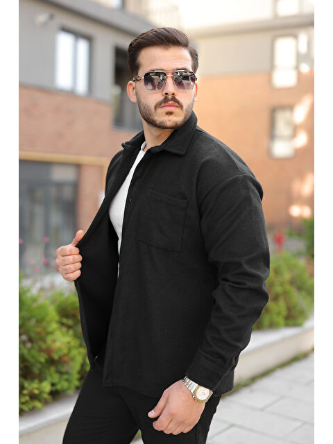 Comstar Erkek Kışlık Günlük Basic Oduncu Siyah Kaşe Ceket