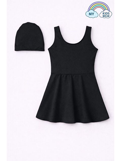 My Kids Wear Kız Çocuk Şapkalı Etekli Mayo Takımı (Külotlu Mayo) 12710