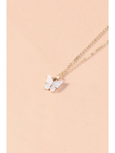 New Obsessions Kelebek Uçlu Düz Zincir Kolye - S000185653-20063