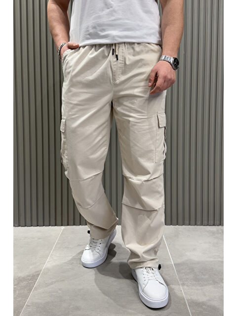 Mishar İtalia Erkek Bel Bağcıklı Kargo Cepli Pantolon - S000361315-25636