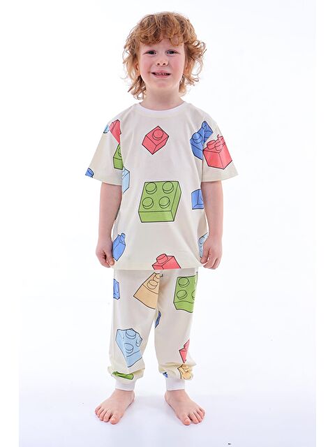 ZUZUNGA Renk Blokları Desenli Çocuk Pijama Takımı - S000526271-37392