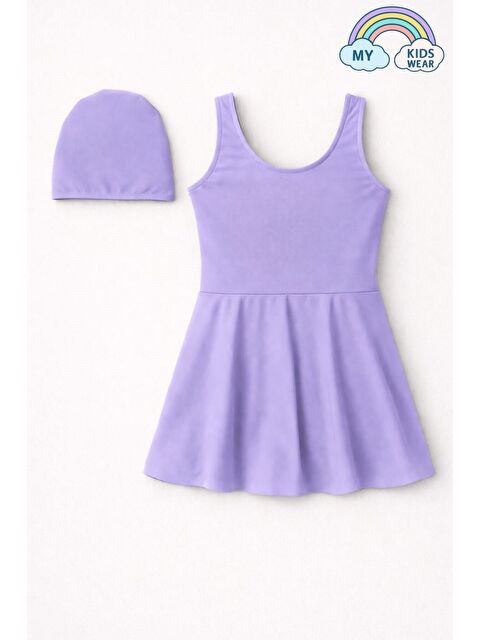My Kids Wear Kız Çocuk Şapkalı Etekli Mayo Takımı (Külotlu Mayo) 12704