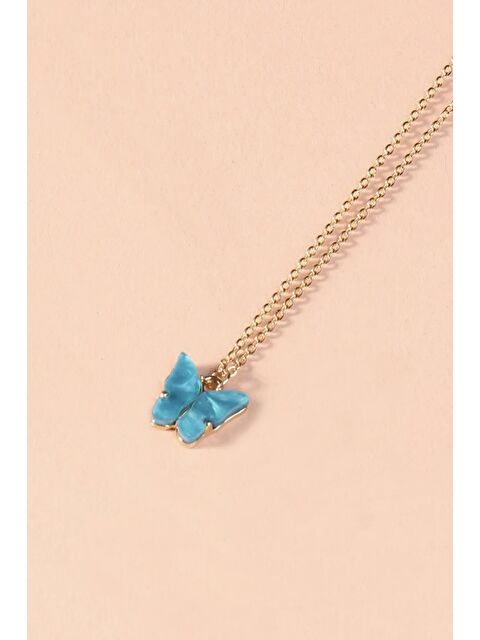 New Obsessions Kelebek Uçlu Düz Zincir Kolye - S000185653-20055