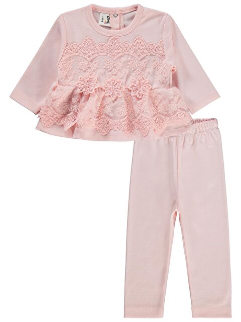 Civil Baby Fırfır Tüllü 3-12 Ay Takım - Pudra 9-12 Ay - S000494689-24085