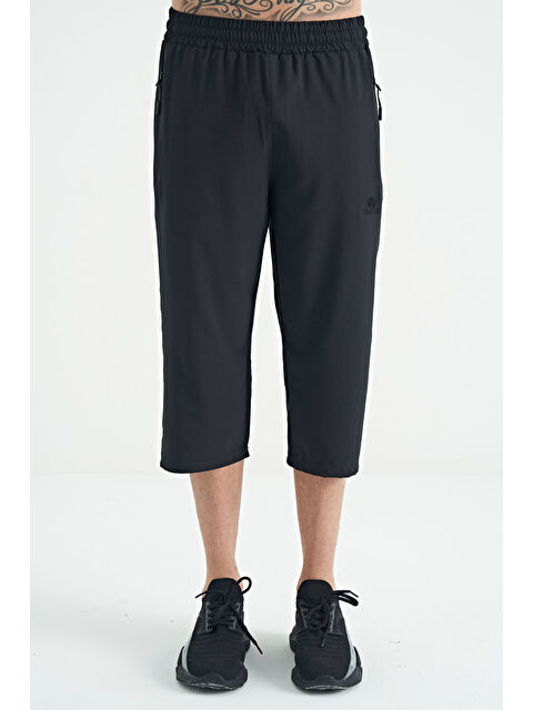 Tommylife Antrasit Bağcıklı Standart Kalıp Fermuar Cepli Aktif Spor Erkek Kapri - 83096