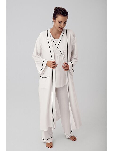 Artış Kısa Kollu Esnek Viskon Hamile Pijama Takımı 16302 - S000159011-19965