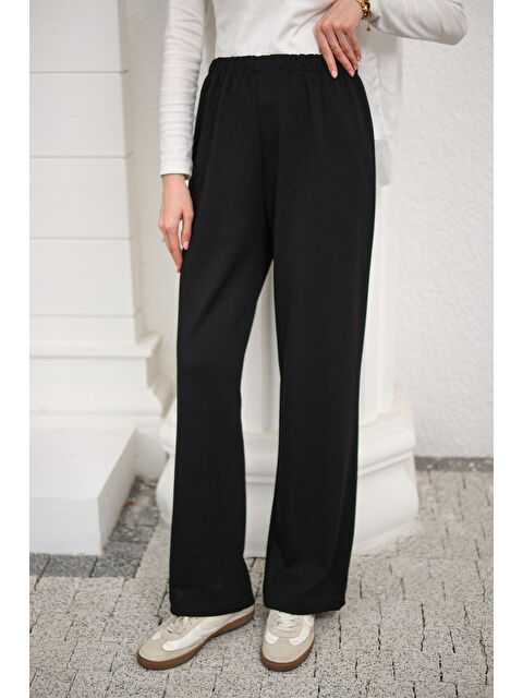 Locco Moda Kadın Beli Lastikli Pantolon Siyah - S000530179-19351
