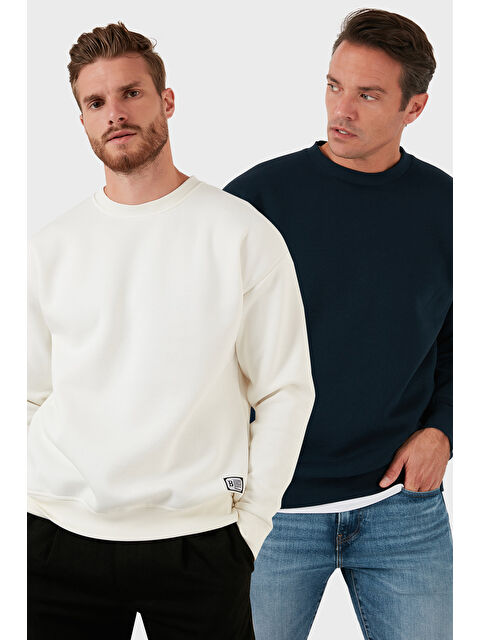 Buratti Regular Fit Bisiklet Yaka Şardonlu 2'li Paket Sweat 5905255S2 - S000436828-37265