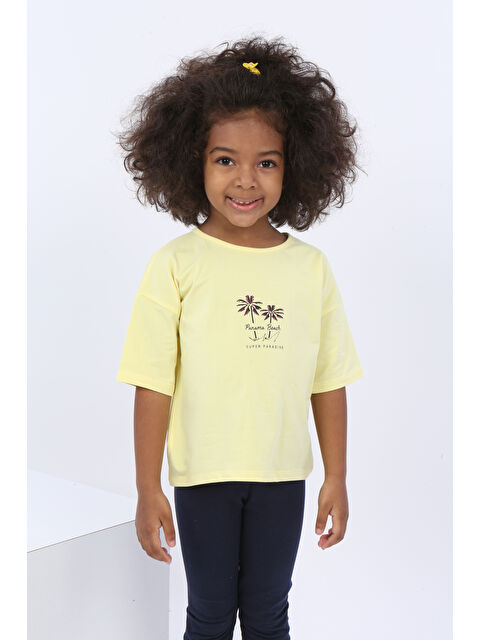 Toontoykids Kız Çocuk Panama Beach Baskılı Tişört - S000493797-20065