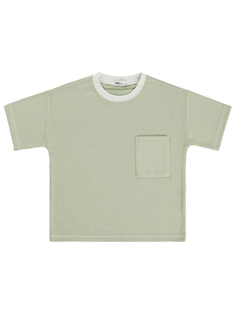 Civil Boys Karyoka Dikişli Cepli 10-13 Yaş Tişört - Yeşil