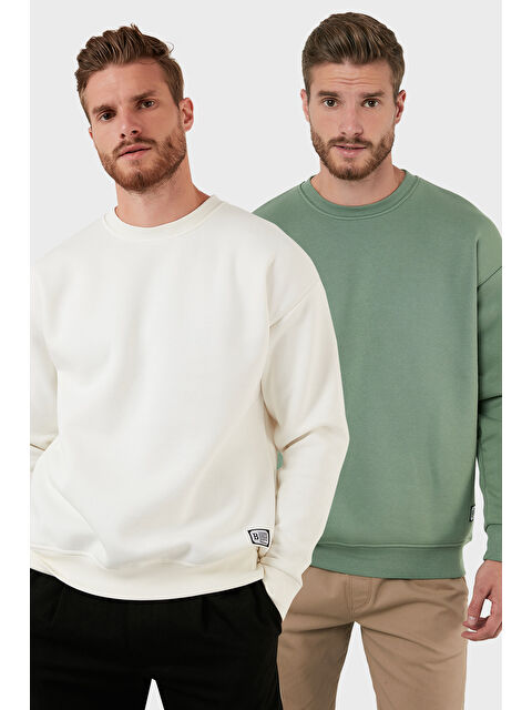 Buratti Regular Fit Bisiklet Yaka Şardonlu 2'li Paket Sweat 5905255S2 - S000436828-6348