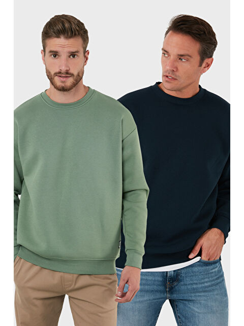 Buratti Regular Fit Bisiklet Yaka Şardonlu 2'li Paket Sweat 5905255S2 - S000436828-19393