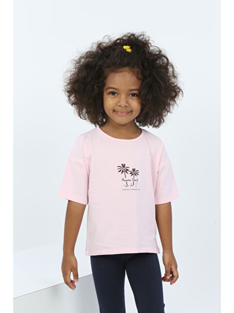 Toontoykids Kız Çocuk Panama Beach Baskılı Tişört - S000493797-20020