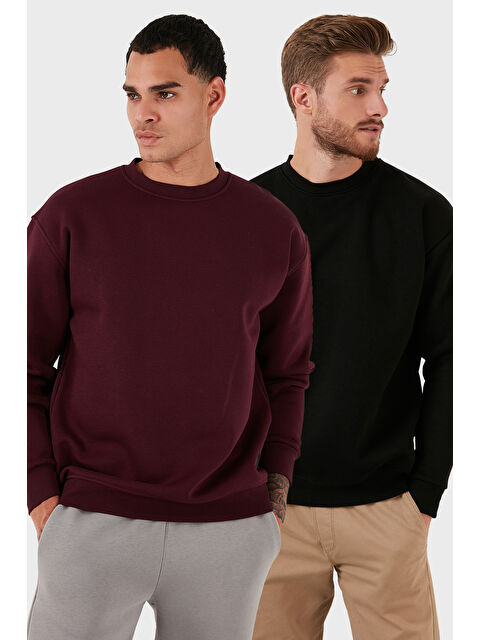 Buratti Regular Fit Bisiklet Yaka Şardonlu 2'li Paket Sweat 5905255S2 - S000436828-37425