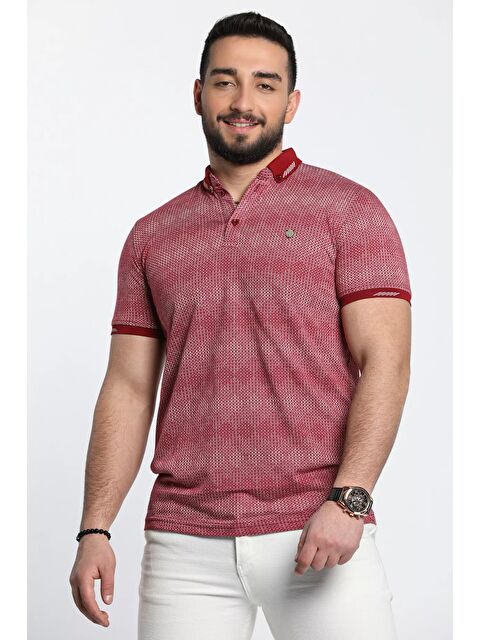 Mishar İtalia Erkek Kendinden Desenli Elastanlı Polo Yaka Tişört - S000303309-19951