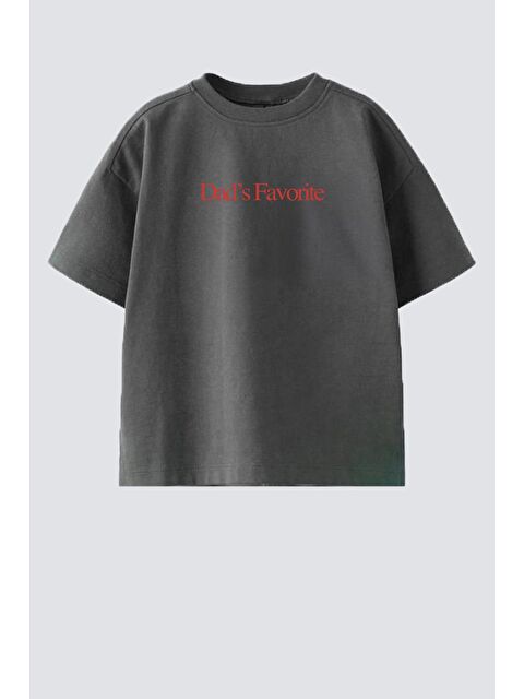 Monila Unisex Çocuk Pamuklu Bisiklet Yaka Baskılı T-Shirt