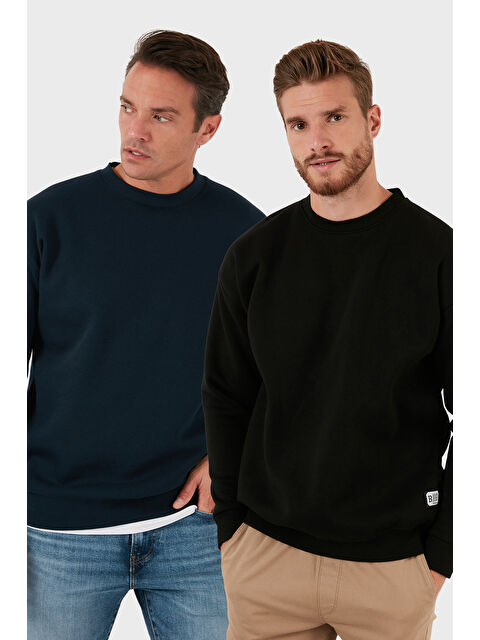 Buratti Regular Fit Bisiklet Yaka Şardonlu 2'li Paket Sweat 5905255S2 - S000436828-37355