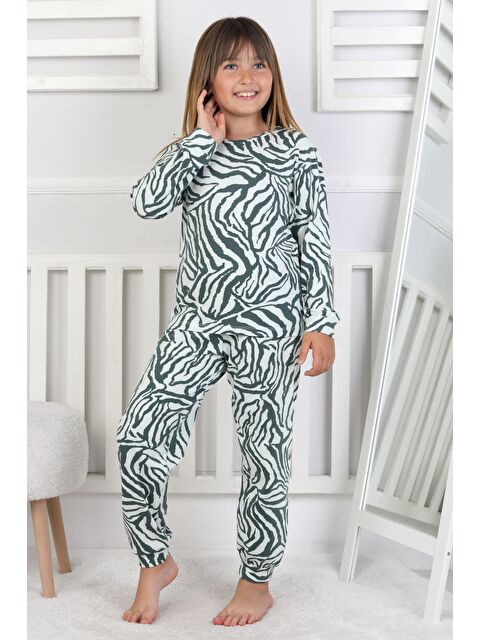 ZUZUNGA Kaplan Desenli Kız Çocuk Pijama Takımı - S000526251-18194