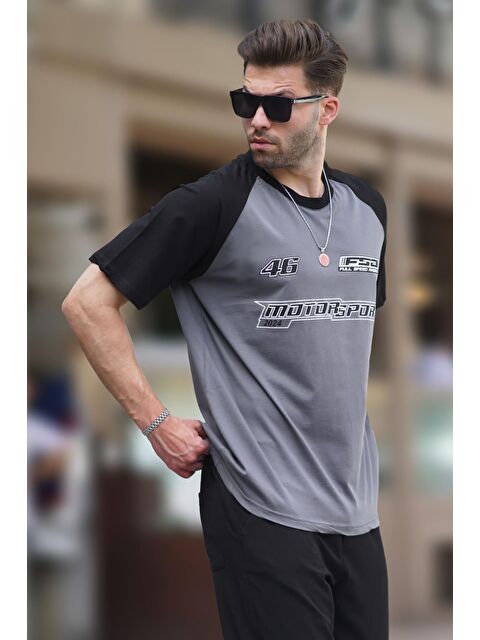 Madmext Füme Baskılı Pamuklu Kısa Kollu Erkek %100 Pamuk Tişört 7034 - S000234380-33408