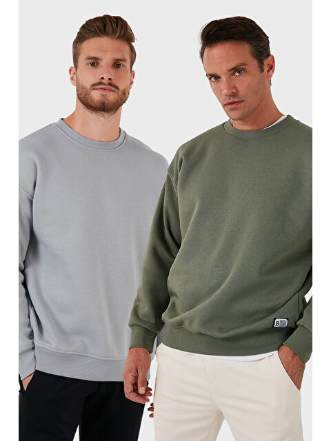 Buratti Regular Fit Bisiklet Yaka Şardonlu 2'li Paket Sweat 5905255S2 - S000436828-37593