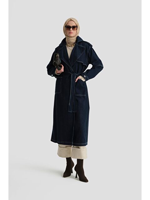 ARMİNE Denim Trençkot 24Kd3416 Koyu Mavi - S000322766-17234