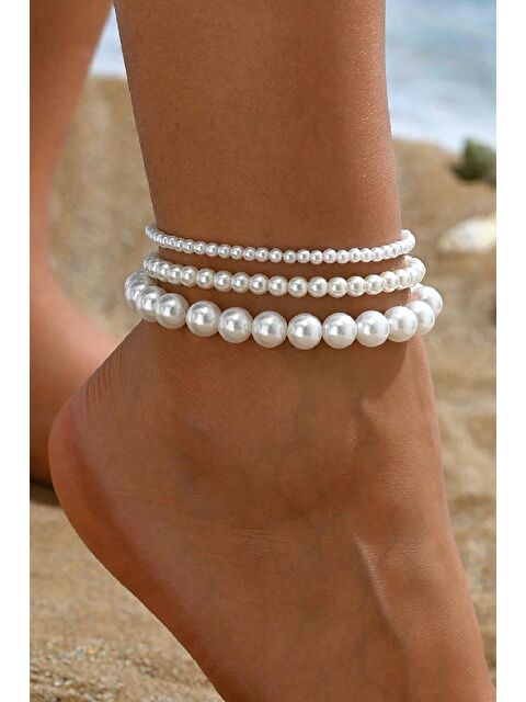 New Obsessions İncili 3'lü Set Halhal - S000370809-20063