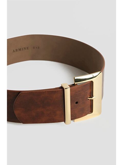 ARMİNE Kalın Deri Kemer 25Yd013 Taba - S000384182-19413