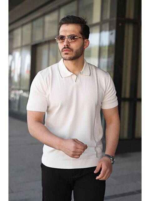 Jane's Erkek Çizgi Detaylı Polo Yaka Triko Tişört