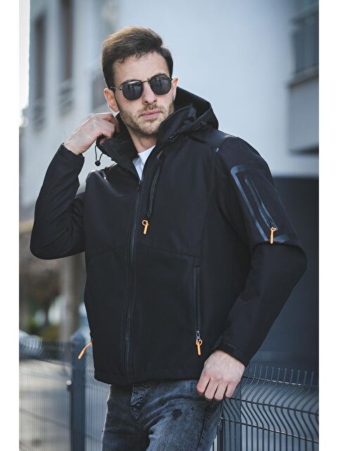 Oksit Juka Softshell Su Soğuk Rüzgar Geçirmez İçi Kürklü Dolgulu Softshell Erkek Dağcı Kampcı Kayakcı Mont - S000315019-19351