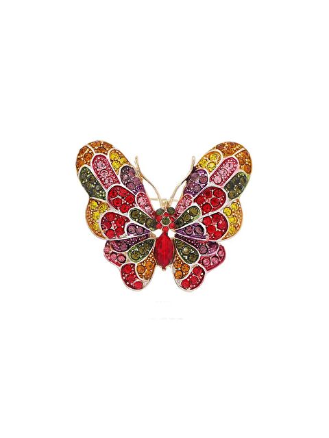 New Obsessions Rengarenk Zirkon Taşlı Zarif Kelebek Broş - S000397596-20076