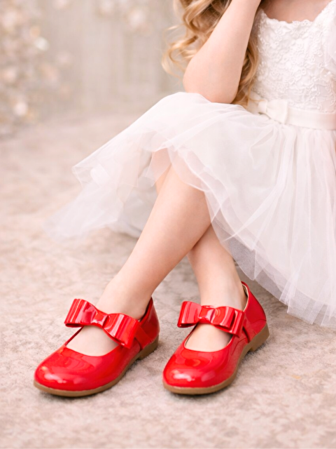 Casabony Kırmızı Parti & Bayramlık Kız Çocuk Rugan Babet - S000505997-20045