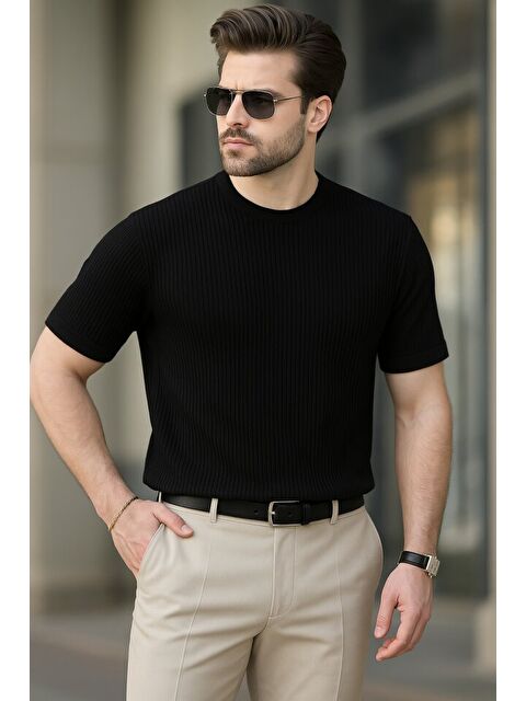 Jane's Erkek Kısa Kollu Bisiklet Yaka Triko Tişört - S000528578-19351