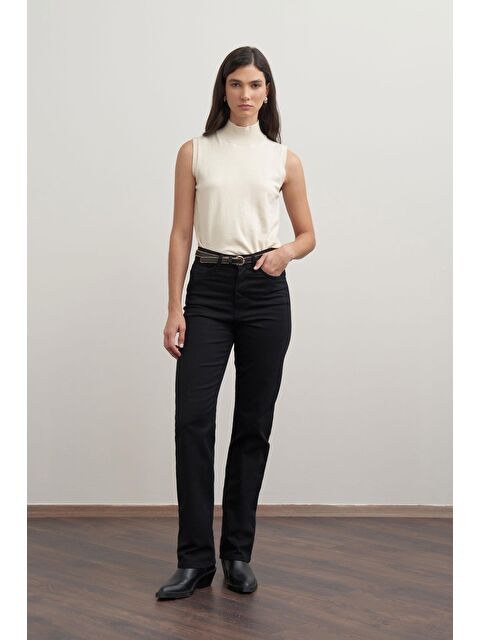 ALLDAY Siyah-Boru Paça Gabardin Pantolon - S000489394-19351