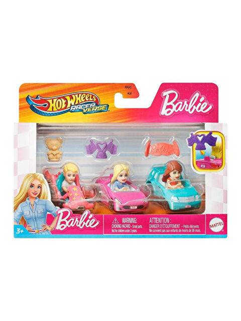 BARBIE Hot Wheels Racerverse Barbie 3 lü Araba Seti JDG45-JDG48