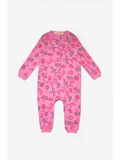 Le Mabelle Fuşya Çiçk Desenli Fermuarlı Kız Bebek Tulum - Clara - S000492901-18686