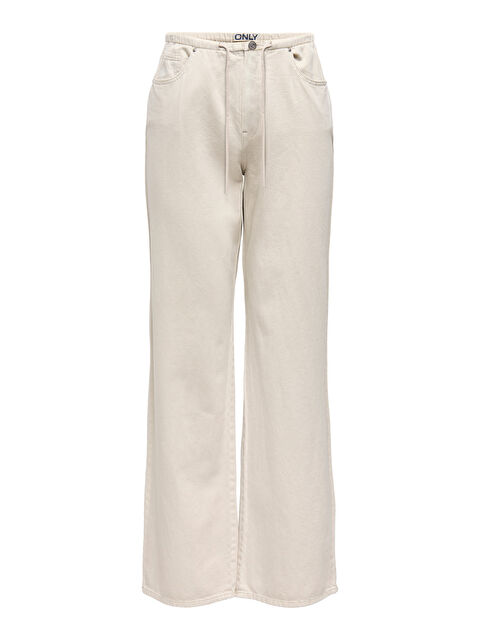 Only Onlsilla Pamuklu Regular Fit Yüksek Bel Geniş Paça Pantolon 15364334 - S000527058-25636
