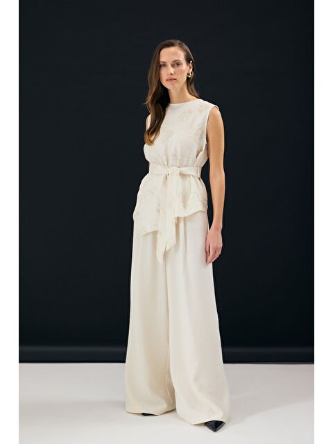 SATEEN Dina Pantolon - Taş