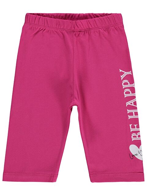 Civil Girls Be Happy Baskılı 2-5 Yaş Tayt - Fusya