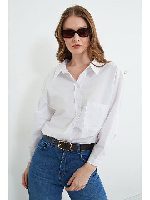 Fullamoda Basic Tek Cepli Oversize Gömlek - S000530770-20063